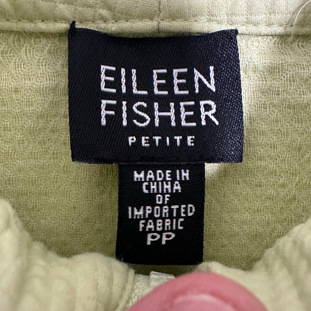 Eileen Fisher Chartreuse Quilted Zip Up Jacket Mock Neck Yellow Size Petite PP - Picture 4 of 11